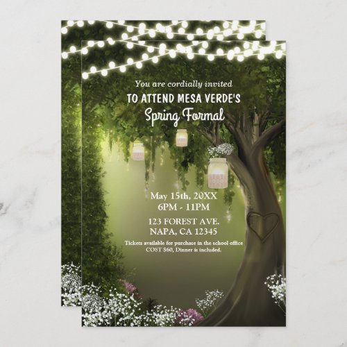 Oak Tree Rustic Enchanted Forest Spring Formal Invitation