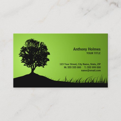 Customizable Oak Tree Silhouette business card