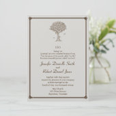Oak Tree Sketch Wedding Invitation (Standing Front)