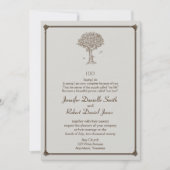 Oak Tree Sketch Wedding Invitation (Front)