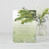 Oak Tree Spanish Moss Floral Southern Charm Invita Invitation (Standing Front)