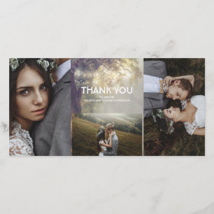 Oak Tree String Lights Rustic Wedding Thank You Card