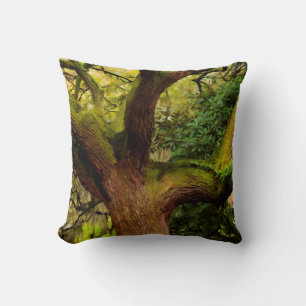 Oak tree throw pillow