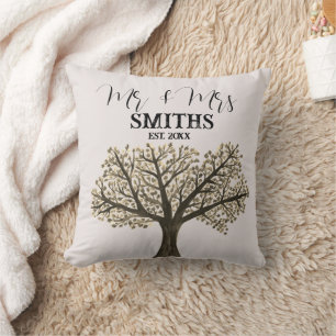 Oak Tree Watercolor Maple Vintage Autumn Throw Pil Pillow