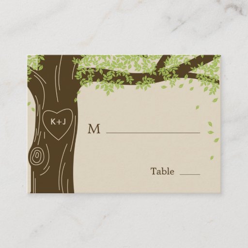 Customizable Oak Tree Wedding Flat Place Cards Business Card Templates