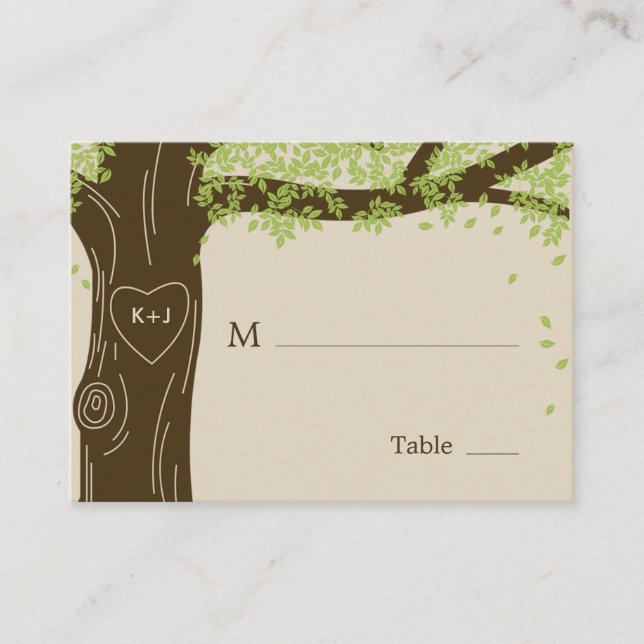 Oak Tree Wedding Flat Place Cards (Front)