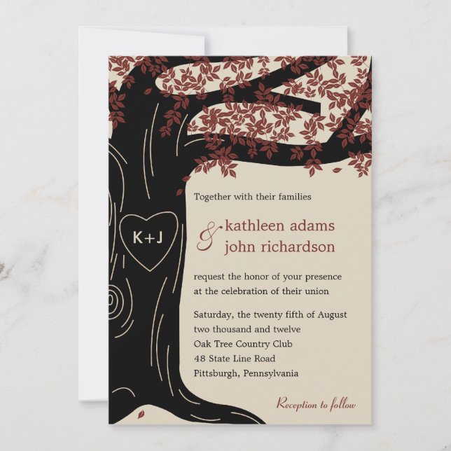 Oak Tree Wedding Invitation (Front)