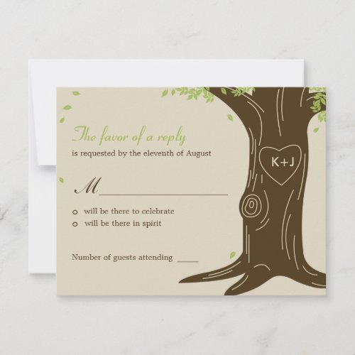 Oak Tree Wedding RSVP / Response Card