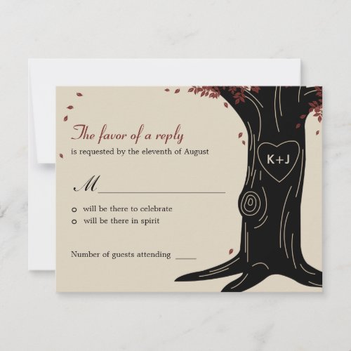 Oak Tree Wedding RSVP / Response Card