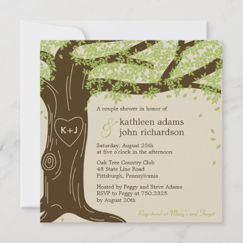 Oak Tree Wedding Shower Invitation