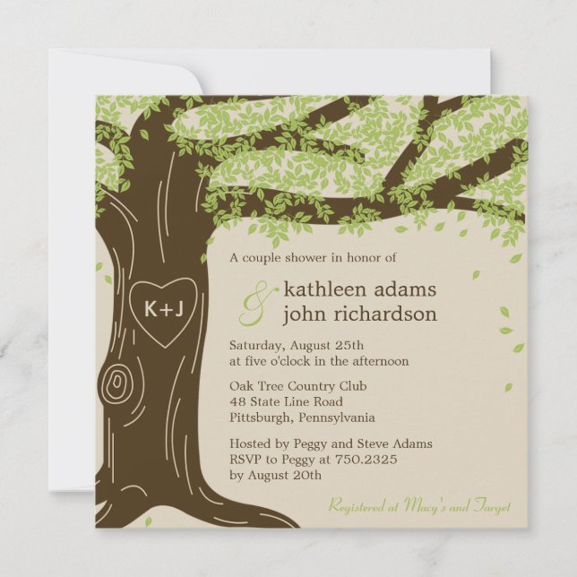 Oak Tree Wedding Shower Invitation (Front)