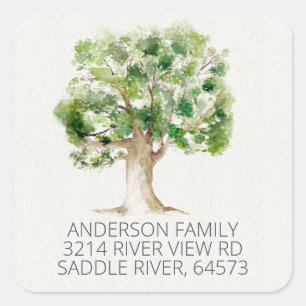 Oak Tree We've Moved New Address Label Sticker