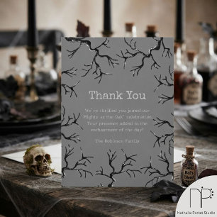Oak Trees Spooky Adult Birthday Thank You Card 