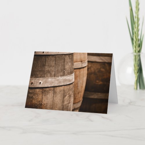 Oak Wine Barrel Greeting Card