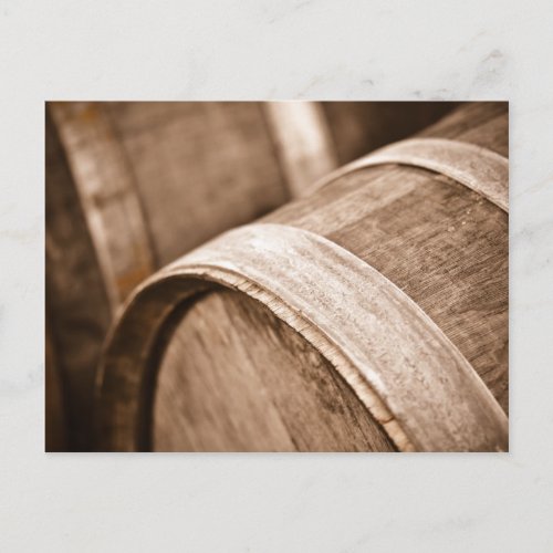 Oak Wine Barrel in Napa Valley California Postcard