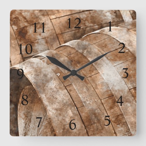 Oak Wine Barrel Wine Time Clock