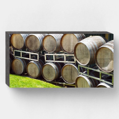 Oak Wine Barrels Country Vineyard Wooden Box Sign