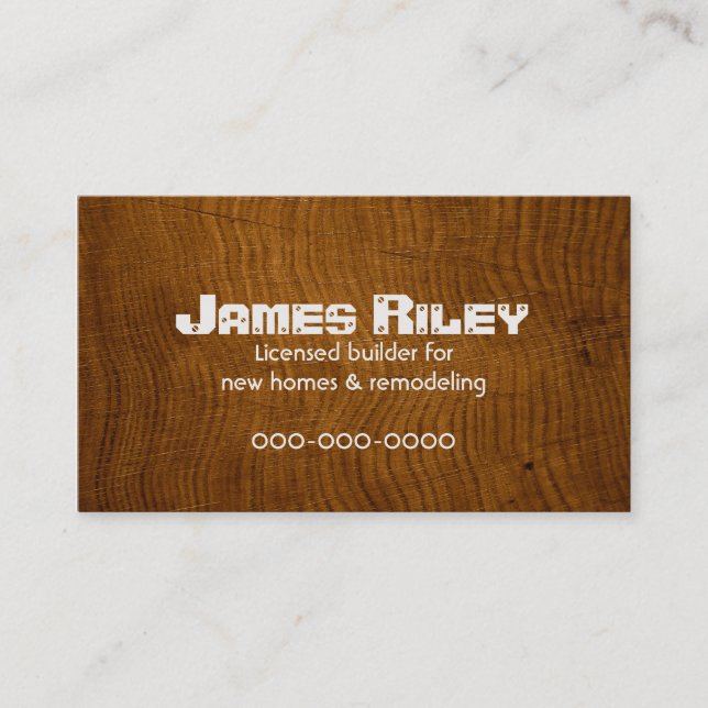 Oak Wood Grain Business Card (Front)