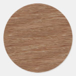 Oak Wood Grain Look Classic Round Sticker