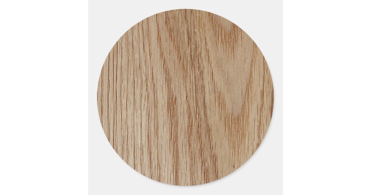 Timber Sticker Oak Wood Grain Look Classic Round Sticker | Zazzle