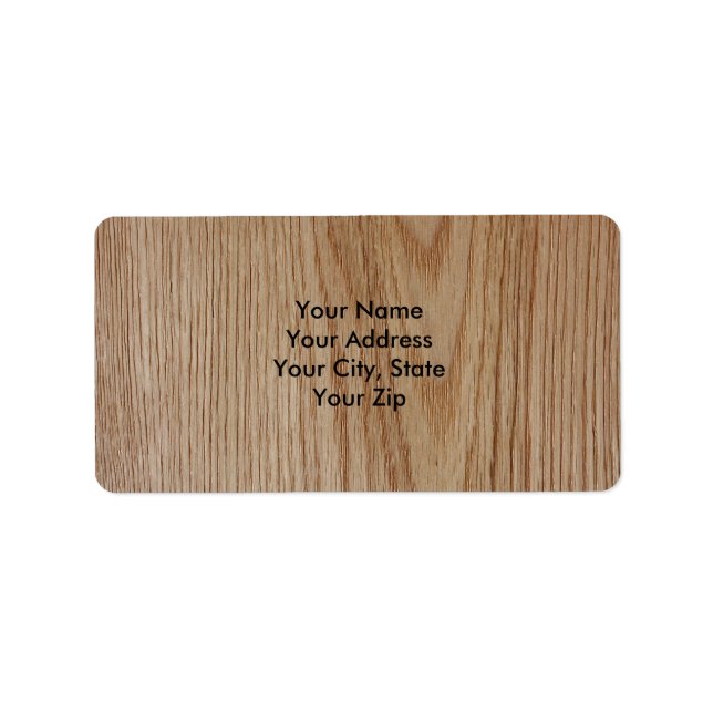 Oak Wood Grain Look Label (Front)