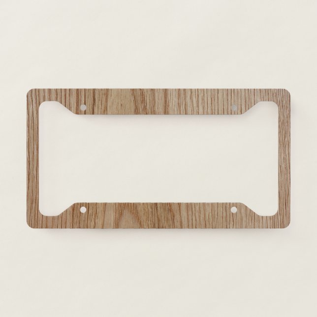Oak Wood Grain Look License Plate Frame (Front)