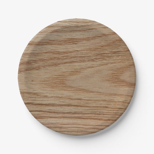 Oak Wood Grain Look Paper Plate 