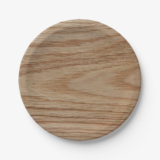 Oak Wood Grain Look Paper Plate