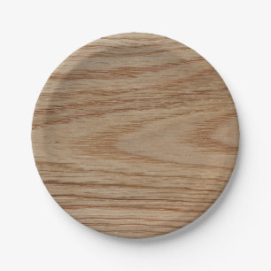 Oak Wood Grain Look Paper Plates