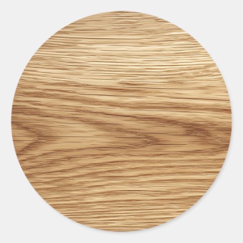 Oak Wood Image Blank Classic Round Sticker