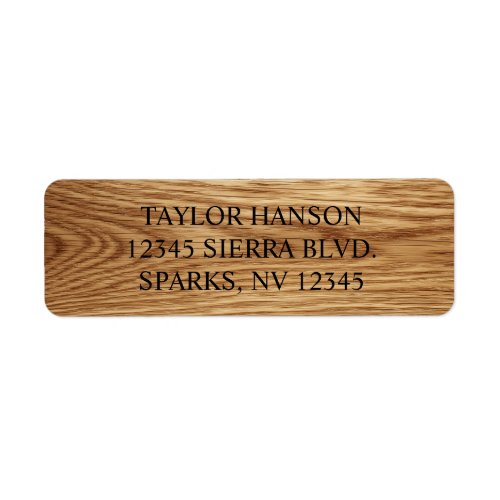 Oak Wood Image Logo Black Text Label