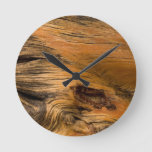 Oak Wood Round Wall Clock at Zazzle