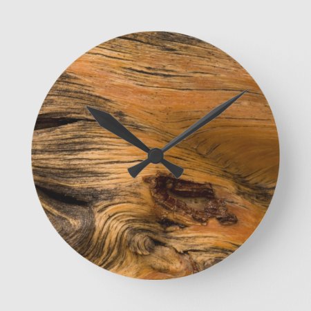 Oak Wood Round Wall Clock