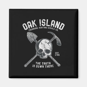 Oak Wood Skull Island Vintage Skull Templar Treasu Magnet