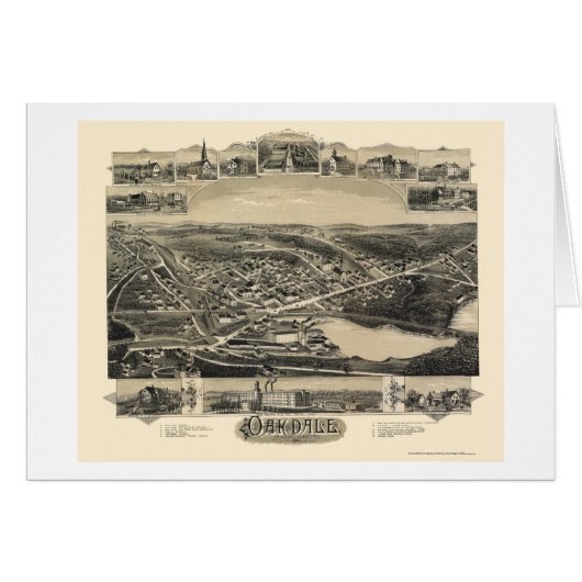 Oakdale, MA Panoramic Map - 1891 Cards (Front Horizontal)