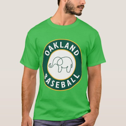 Oakland Baseball Fan Elephant Gift  T_Shirt