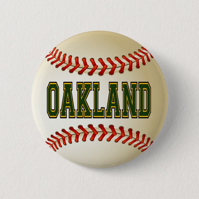 OAKLAND BASEBALL PINBACK BUTTON (Front)