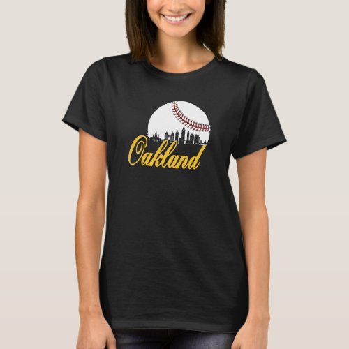 Oakland Baseball Skyline Oakland California Citysc T_Shirt