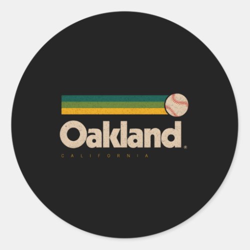 Oakland Baseball Softball City Pennsylvania Oaklan Classic Round Sticker