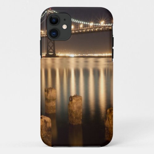 Oakland Bay Bridge night reflections iPhone 11 Case