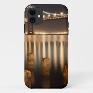 Oakland Bay Bridge night reflections. iPhone 11 Case
