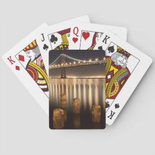 Oakland Bay Bridge night reflections. Poker Cards