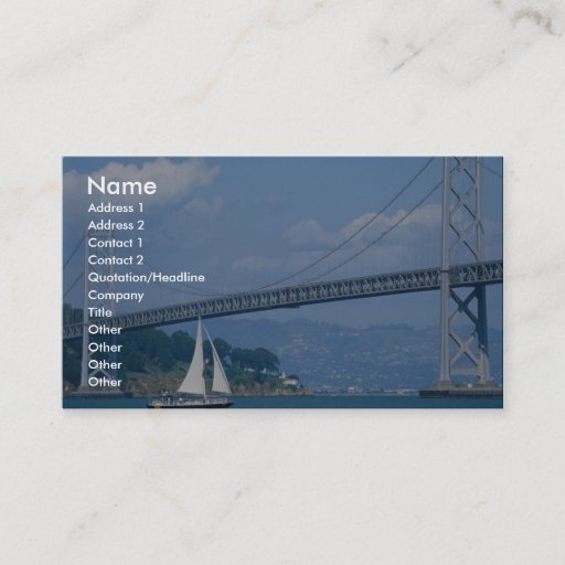 Customizable Oakland Bay Bridge with sailboat, San Francisco, C Business Cards