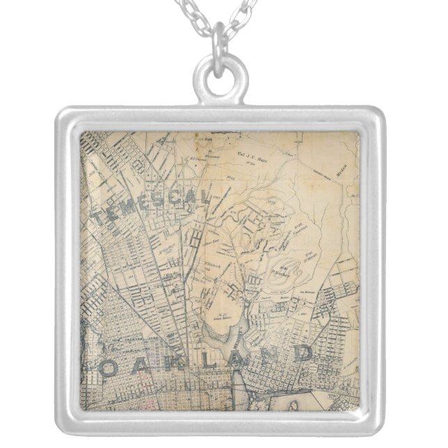 Oakland, Berkeley, Alameda Silver Plated Necklace (Front)