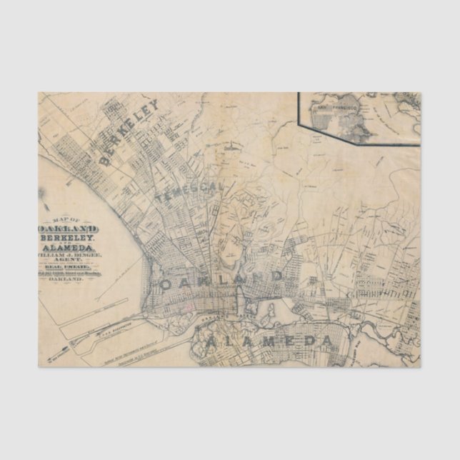 Oakland, Berkeley, Alameda Tissue Paper (Front)