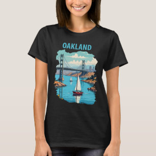 Oakland California Bay Bridge Harbor Travel T-Shirt