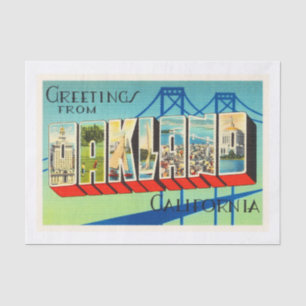 Oakland California CA Old Vintage Travel Souvenir Tissue Paper