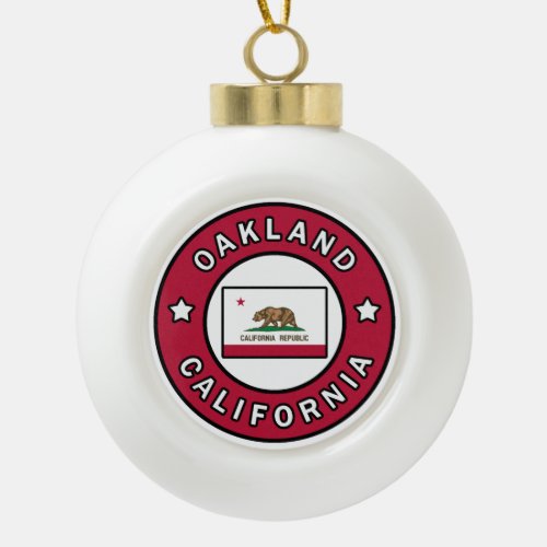 Oakland California Ceramic Ball Christmas Ornament