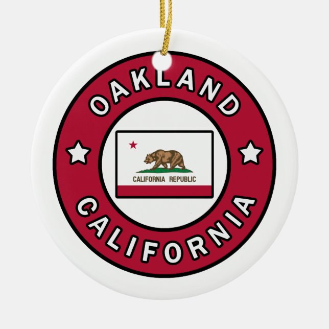 Oakland California Ceramic Ornament (Front)