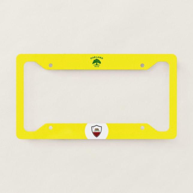 Oakland (California) city flag License Plate Frame (Front)